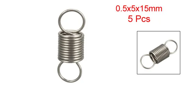 Uxcell 1-15 шт Расширенный Сжатый пружинный провод диаметром 0,5 мм из нержавеющей стали небольшой двойной крюк Натяжная пружина OD 4 мм 5 мм 10 мм 20 мм