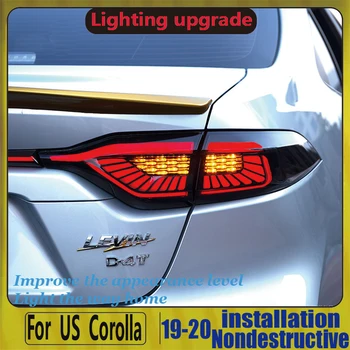 

For Toyota Corolla L/LE/XLE US. Tail light 2019-2020 New Design led rear light Braking+Reversing+Signal