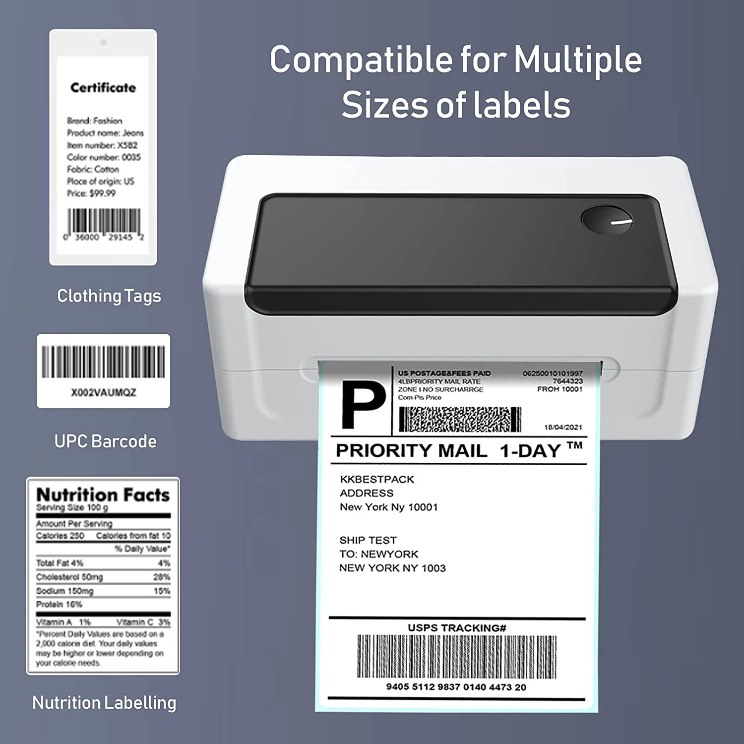 Thermal Label Printer 4x6 Thermal Shipping Printer Commercial Direct Label Maker Compatible With Ebay FedEx UPS Windows Mac OS