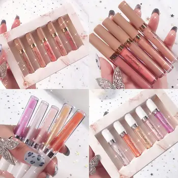 

Sexy Matte Lipstick Set Velvet Lip Glaze Lip Gloss Moisturizer Waterproof Makeup Lip Stick Cosmetics Gift Kit Maquiagem TSLM1