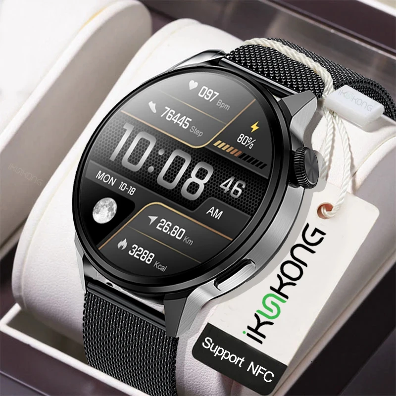 Новые Модные Смарт-часы с NFC для мужчин Bluetooth звонки спортивные часы GPS треком