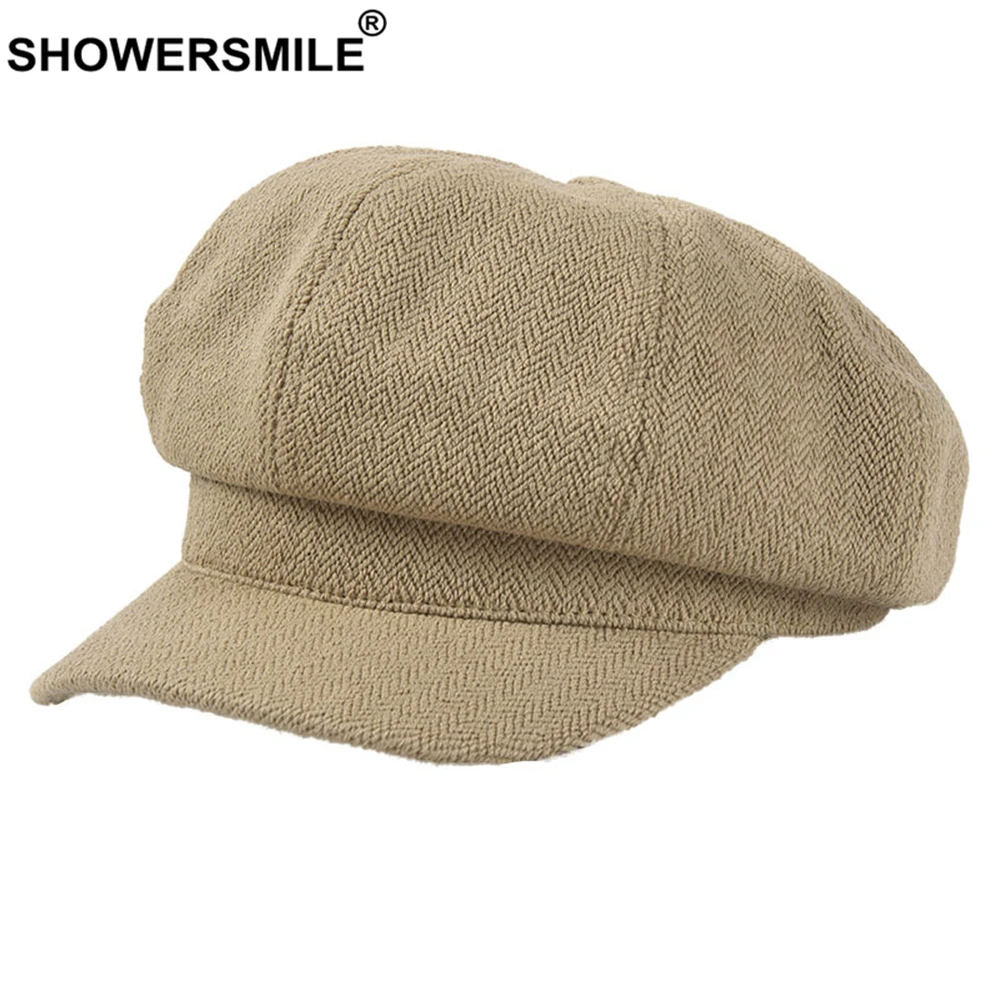 SHOWERSMILE Ретро кепка газетчика для женщин весенне Летняя женская восьмиугольная