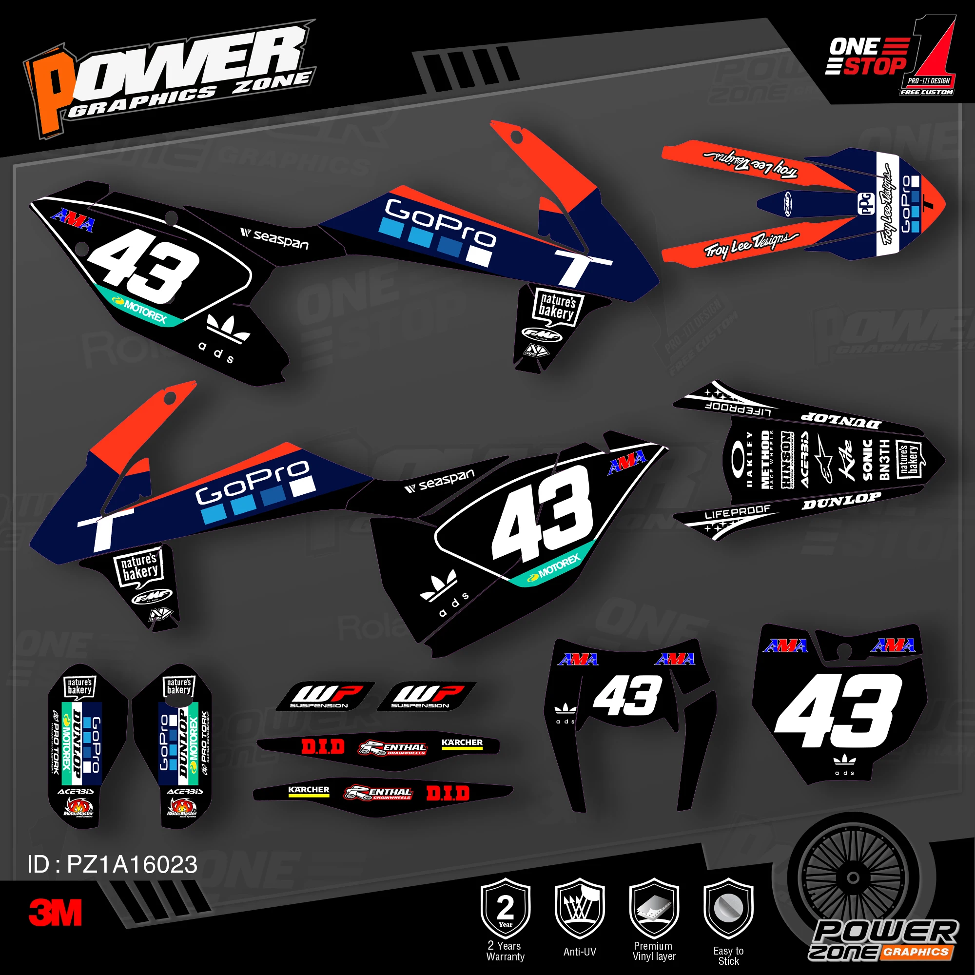 Персонализированные графические фоны PowerZone Team наклейки 3M Набор наклеек для KTM SX SXF