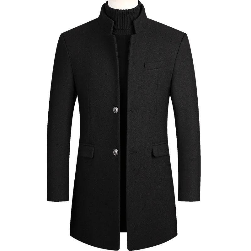 Boys Winter Black Coat Plus Size Woolen Blend Coat Male Long Windbreaker Jacket Thick Cotton Warm Men Jacket Mens Overcoat 4xl Boys Winter Black Coat Plus Size Woolen Blend Coat Male Long Windbreaker Jacket Thick Cotton Warm Men Jacket Mens Overcoat 4xl