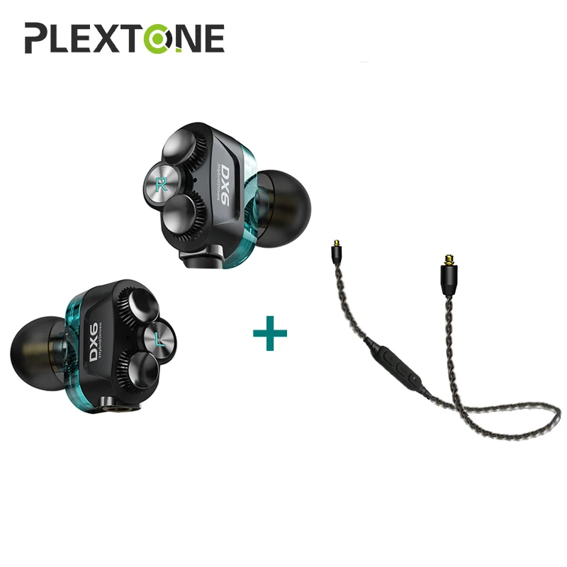 Plextone DX6 отсоединяемые спортивные наушники Комбинируемые Bluetooth 5,0 3,5 мм HIFI стерео Бас Наушники Тип C проводные наушники MMCX кабель