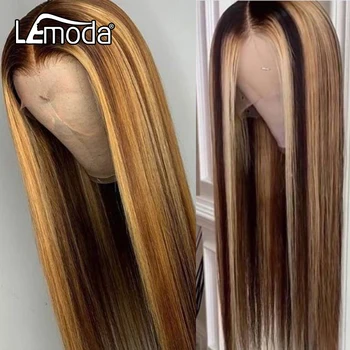 

Ombre Highlight Wig Transparent HD Lace Wig Blonde Straight Lace Front Human Hair Wigs Lemoda 13x4 Brazilian Hair Wig 150%