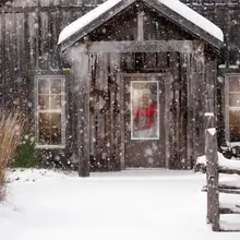 Рождественский фон дерево noel вечерние фотографии фон снежинка теплый дом деревенский деревянный дом Сельский фон фотостудия реквизит