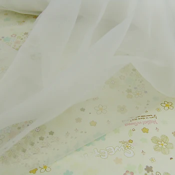 

5 meter 150cm 59" width ivory organza glass yarn voile fabric tulle wedding dress stage shape materials LX147