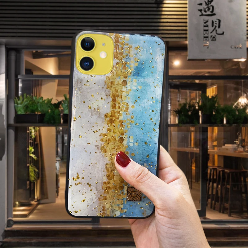 Морской эпоксидный мобильный корпус для iphone 11 pro max Ван Гог океан серии окрашенный узор iphone x xs xr max 6 7 8 plus Мягкий чехол