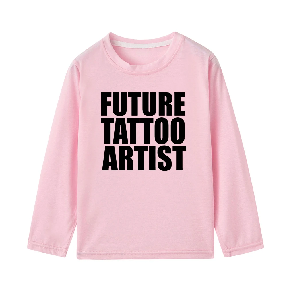 Осенняя детская мягкая футболка унисекс; молодежная одежда с длинными рукавами; детская футболка с надписью «Future Tattoo Artist»; крутой костюм