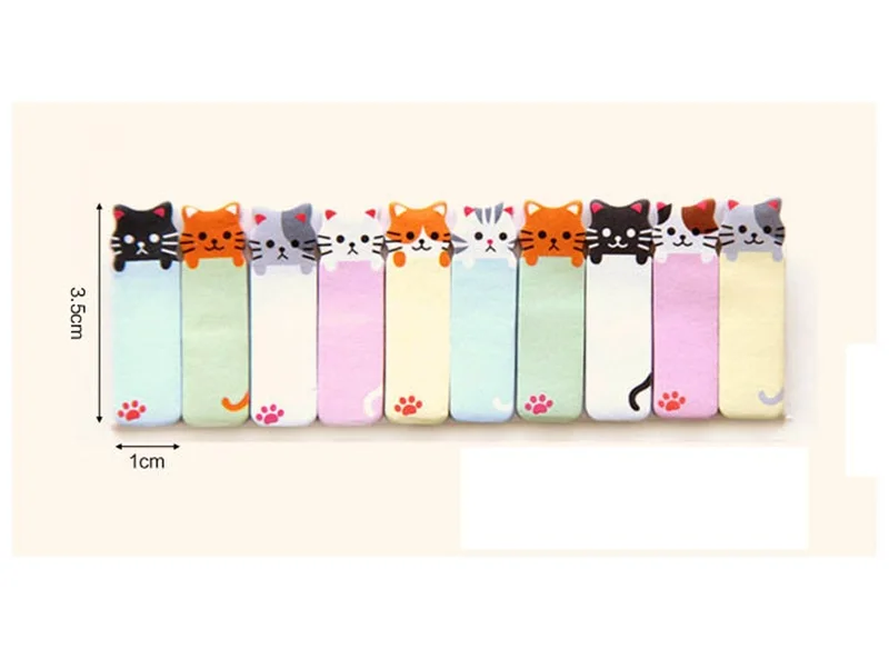 Office Decoration Cat Style Sticker Bookmark Paper Memo Marker Flags Sticky Notes