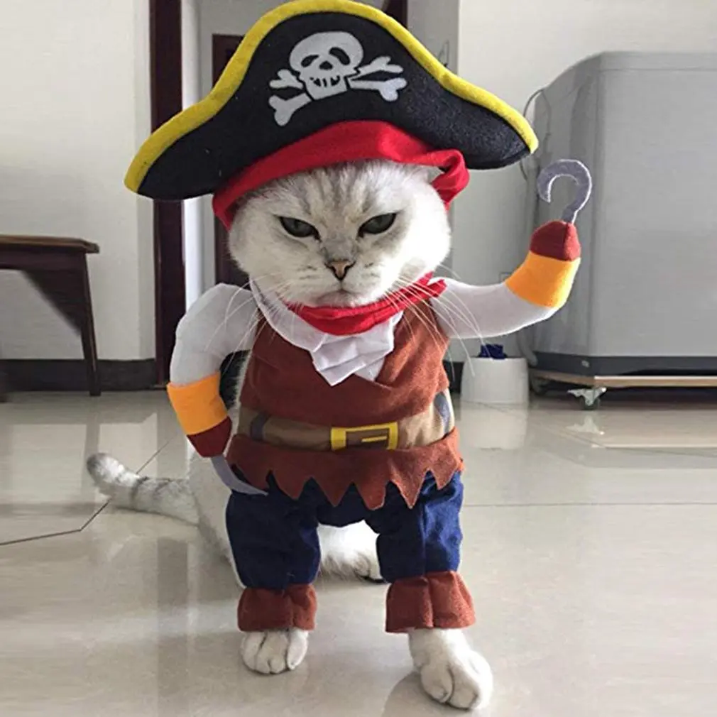 Halloween Costumes Halloween Dog Cat Small Clothes Cosplay Pirate Pet Clothes Teddy Autumn and Winter Clothing