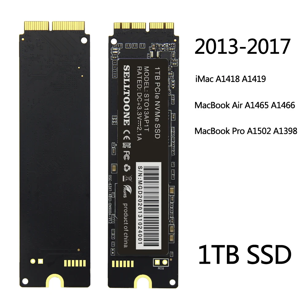

SELLTOONE 1 ТБ SSD твердотельный диск с DIY инструментами для Macbook Air A1465 A1466 MacBook Pro A1502 A1398 1000 Гб обновление емкости