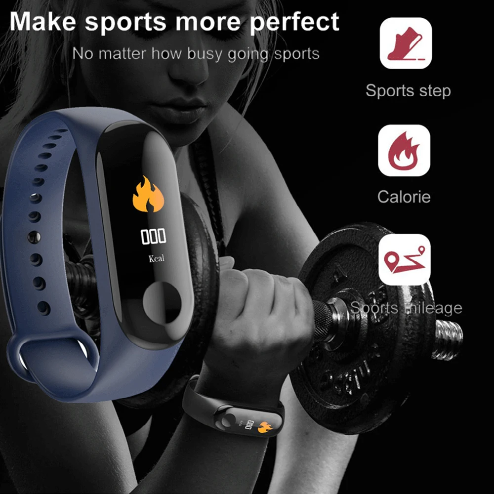  M3 Smart Bracelet Heart Rate Blood Pressure Health Waterproof Smart Watch M3 Bluetooth Watch Wristb - 4000411533699