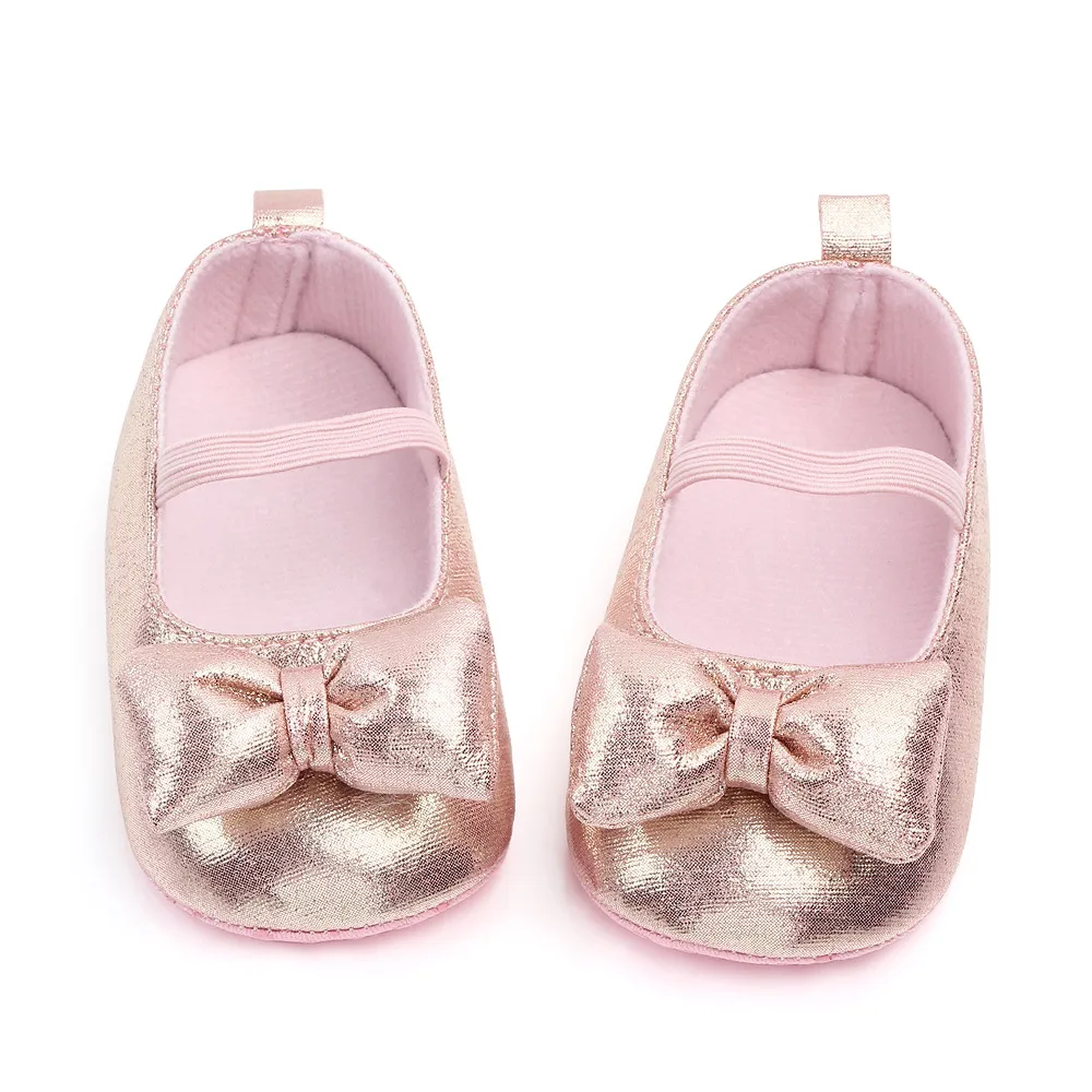 Детская кожаная обувь с бантом-бабочкой; кроссовки для маленьких девочек; розовые кроссовки для маленьких девочек; - Цвет: Розовый