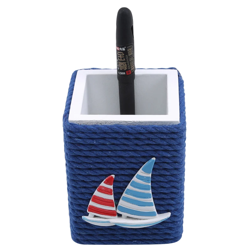 Настольный ящик для хранения в морском стиле офисный Органайзер косметика кисти