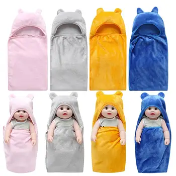 

Newborn Baby Bath Swaddle Wrap Comfort Soft Flannel Lovely Towel Blanket Sleep Bag Envelopes Sleepsack Photography Props