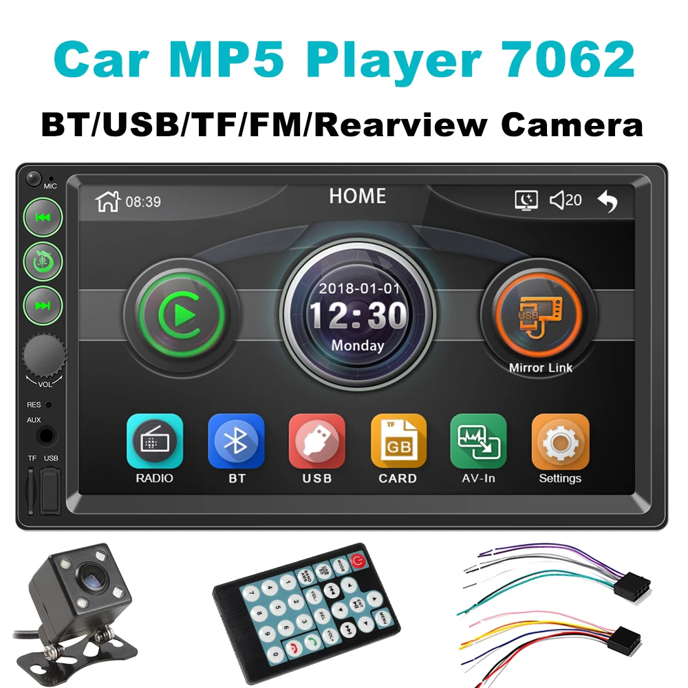 Автомобильный радиоприемник MP5 плеер 2Din 7062 MirrorLink USB 7 ''сенсорный экран