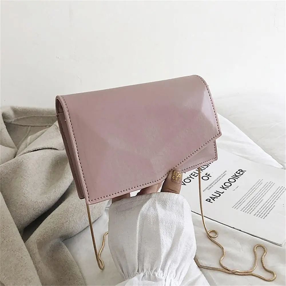 

Simple Leather Flap Cross Body Bag For Women 2019 Solid Color Chain Small Shoulder Bag Women Messenger Bags Luxury Handbags #15