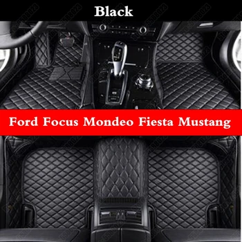 

Custom Automotive Floor Mats Ford Focus Mondeo Fiesta Mustang S-max Leather All Weather Car Foot Mat Sedan Carpet Suv Pads Rugs