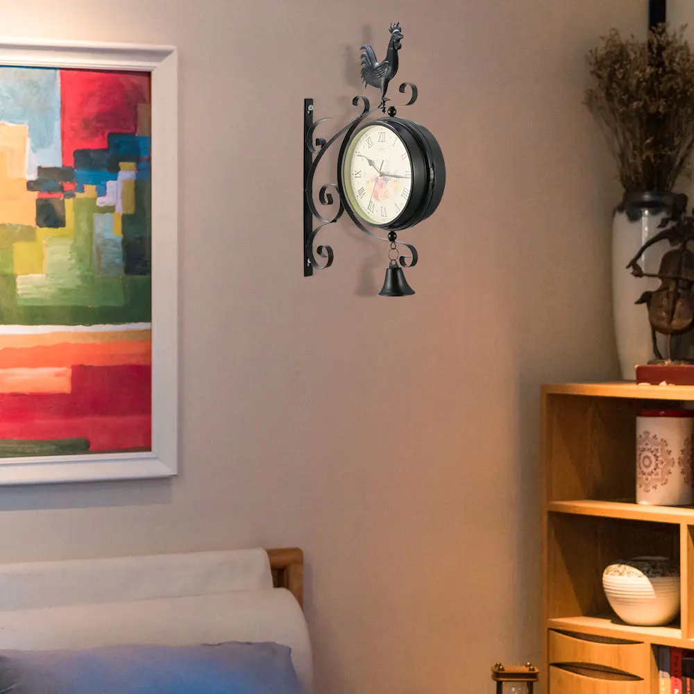 Ретро настенные украшения часы Двухсторонние Европейский стиль креативные