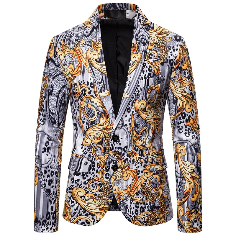 

Digital Printing Suit New Suit European Style Irregular High-End Flower Suit mens suits jacket autumn blazer colorful