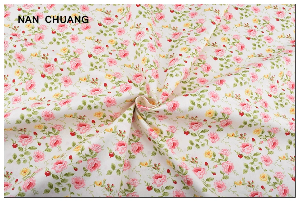 Nanchuang с цветочным принтом, саржевая ткань, ручная работа, шитье, стеганное шитье, жировые кварталы, лоскутный материал для детей, 8 шт./лот
