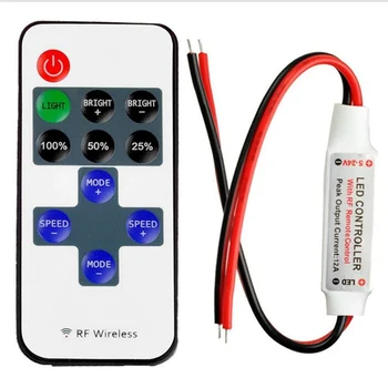 

Single Color Remote Control Dimmer DC 12-24V 8Mode 11keys Wireless RF LED Controller for led Strip light SMD 5050 3528