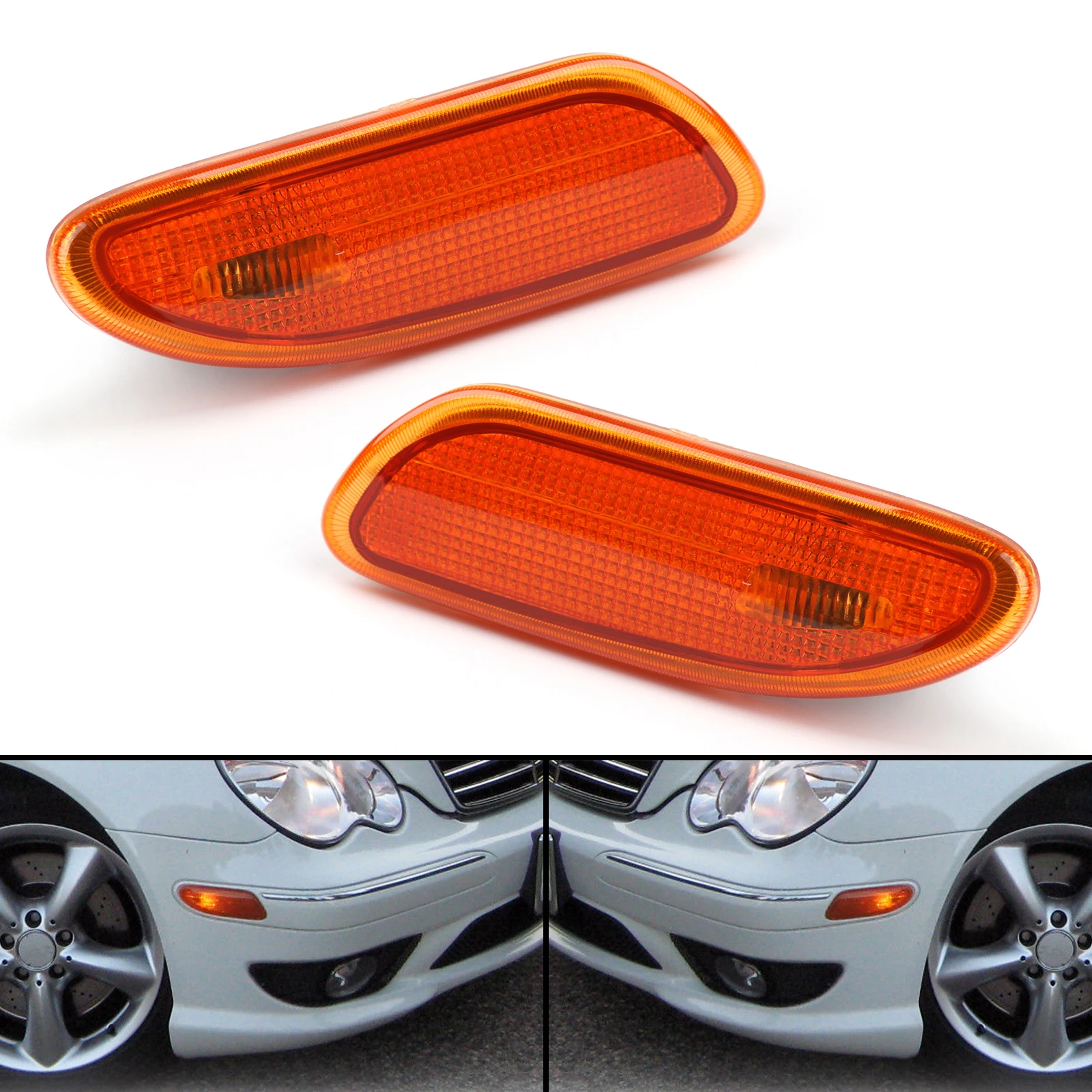 

Areyourshop Side Marker Light in Bumper Turn Signal Light For Benz W203 C-Class 2001-2007 Turn Signal Lamp Car Auto Accessories