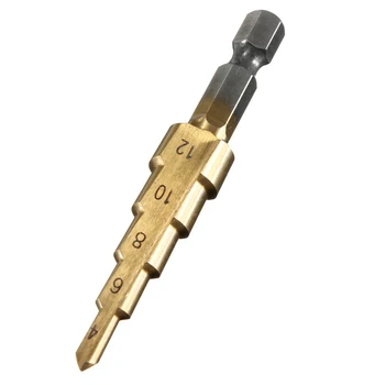 

3*Step Cone Cutting Drill Titanium Steel Metal Hole Cutter Bit 4-32 4-20 3-12mm