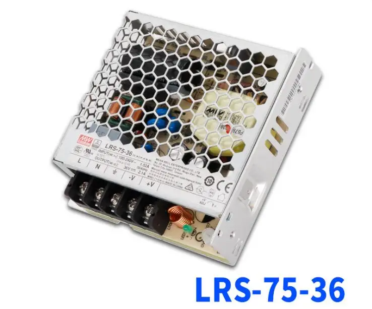 [Семь Неоновые] бренд MEAN WELL представляет LRS-75-36 е-байка 36В 2.1A 75,6 Вт высокой мощности Мощность высокая эффективность один Выход переключение Питание