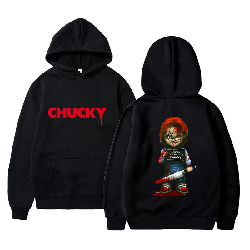 thumbnail image 1 of Película de terror juego infantil Chucky sudaderas con capucha Harajuku ropa informal estilo Hip Hop hombres mujeres Otoño Invierno Sudadera con capucha pulóver Tops, 1 of 4