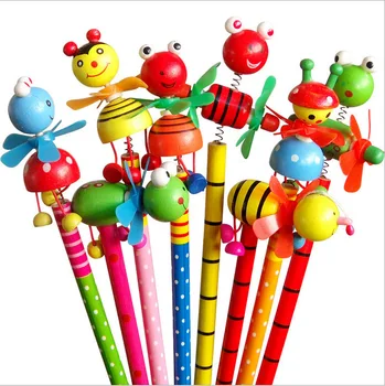 

24Pcs New Windmill Animal Doll designs Non-toxic lead free wooden pencils for school students writing prize/HB/ for drawing