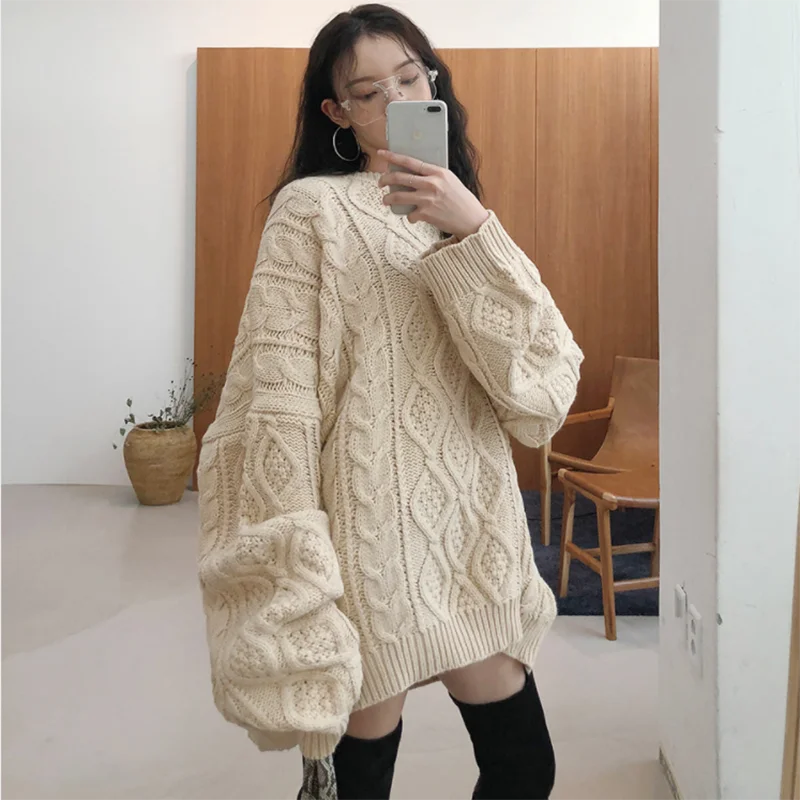 

SuperAen Fashion Women Pullovers Sweaters Solid Color Wild Casual Ladies Sweaters Autumn and Winter New 2019 Women Clothing