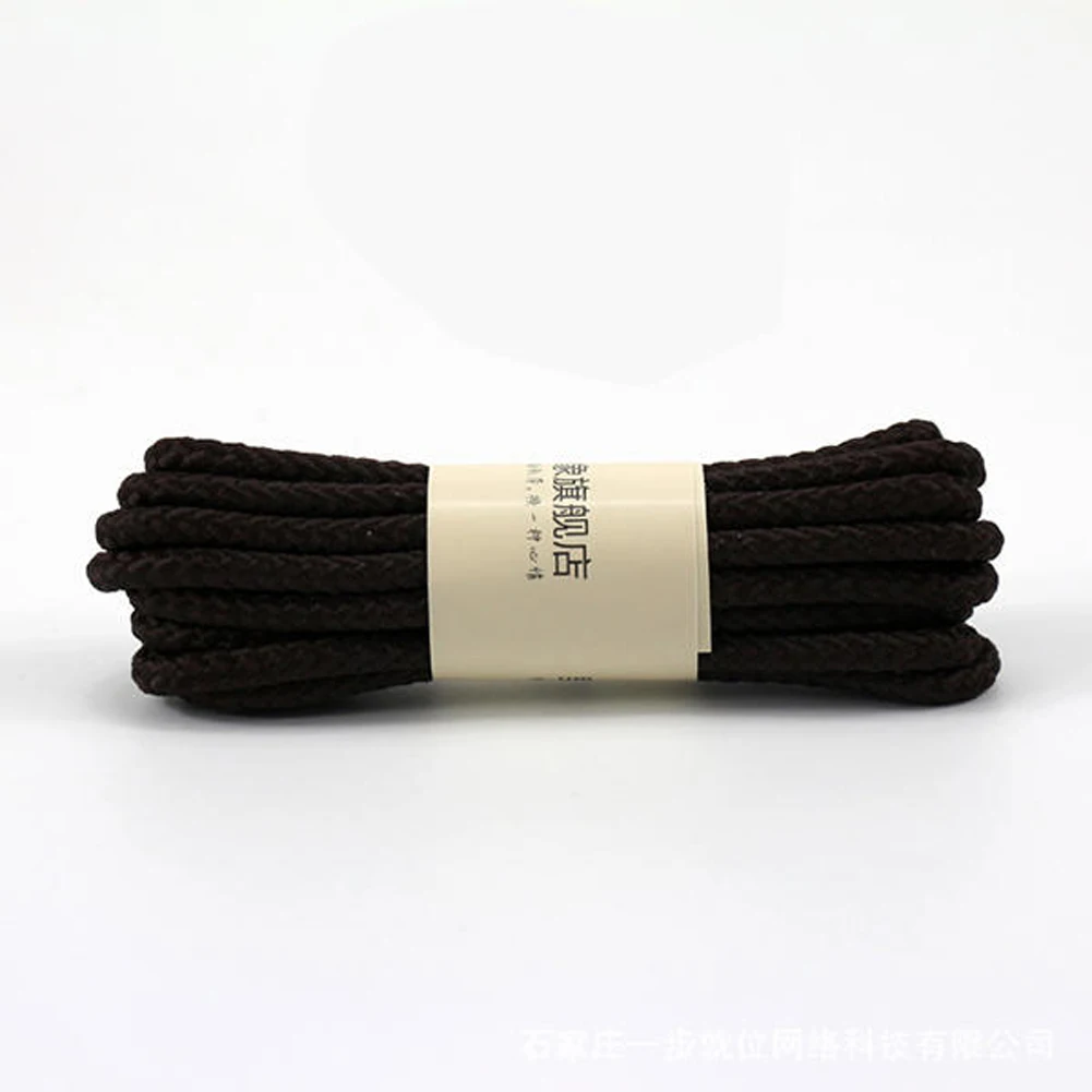 Dark brown Качественные хлопковые шнурки, Водонепроницаемые кожаные шнурки для ботинок, круглый тонкий трос, белые, черные, красные, синие, фиолетовые, коричневые шнурки - Цвет: Dark brown