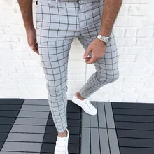 Aliexpress - Plaid Men Pants Skinny Pants Men’s Clothing Pantalon Trousers Pencil Pants Men’s Ropa Hombre Streetwear Men Smart Casual Pants