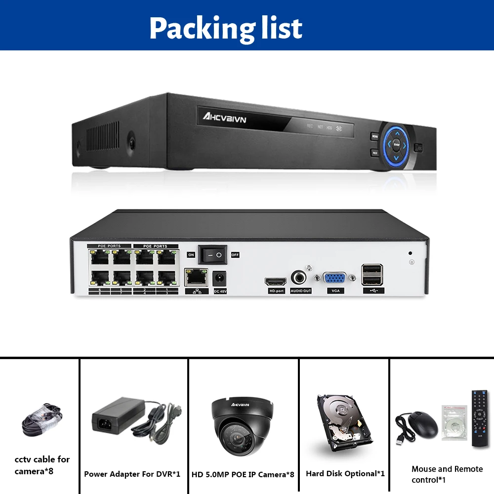 Распознавание лица 8CH POE сеть NVR CCTV система Комплект HD 5MP IP камера IR IP66 Открытый водонепроницаемый видео безопасности комплект наблюдения