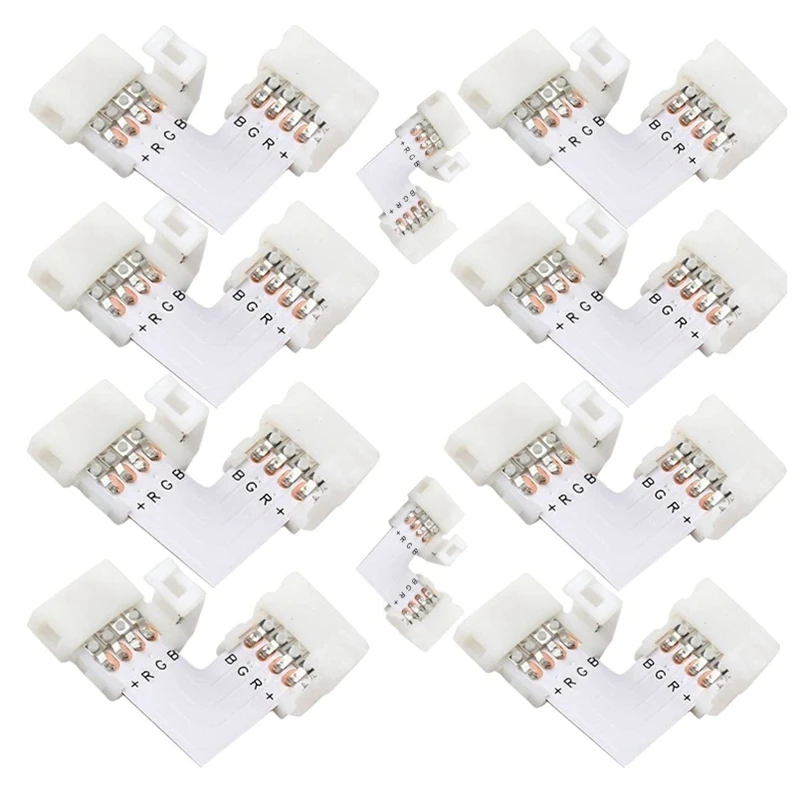 10 мм 4 Pin код L Форма светодиодный Rgb Разъем для подключения угловая под прямым