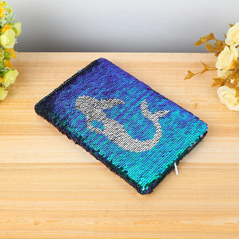 1pcs Creative Colorful Sequins Mermaid Pattern Notebook Daily Memos Notepad Fashion Office School Stationery Supplies
