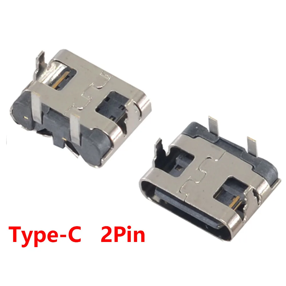 10-100 шт. 2-контактный разъем Micro USB Тип C 3 1 Женский Разъем питания док-станция для