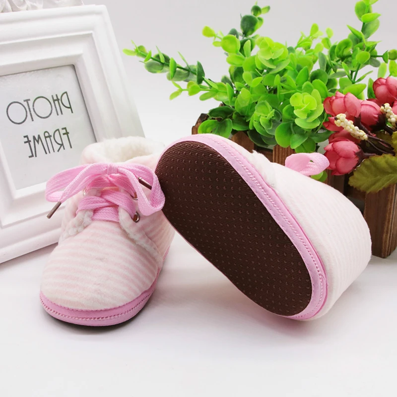 0-12 Months stripe Infant Baby Girl Boots Warm Winter Snow Baby Boots boy Toddler Shoes Little Girl Shoes Newborn Snekers