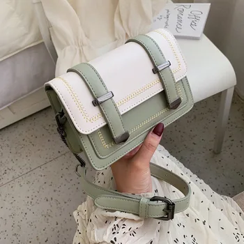 

Chain Mini Bag Women's New 2020 Girl's Color Matching Shoulder Square Sling Bag Non-Mainstream Fashion Messenger Bag