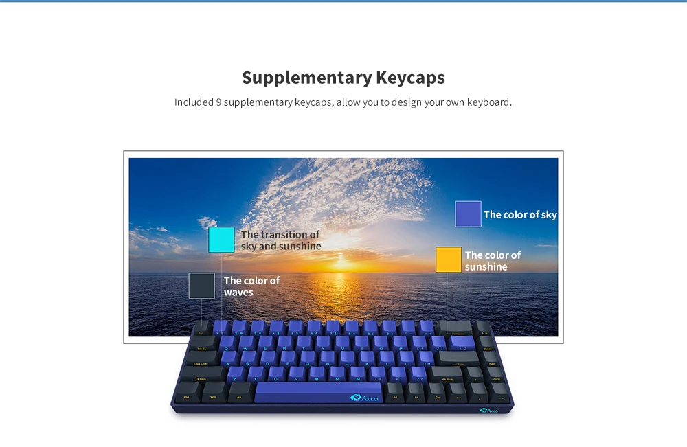 Akko 3068 SP Horizon Skyline Вишневый переключатель игра механическая клавиатура 68 клавиш/TYPE-C интерфейс
