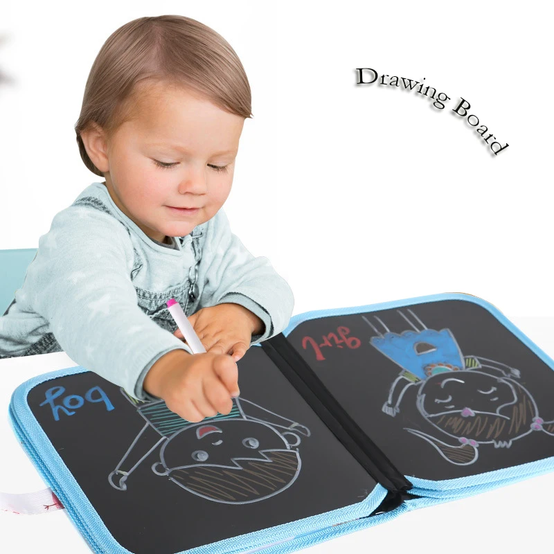 

Portable Soft Chalk Board Drawing Book Animal Birld Coloring Book DIY Blackboard Painting Drawing Board with Chalk