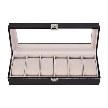 

6 Slot Watch Box Portable Travel Zipper Case Collector Storage Jewelry Storage Box Multi-functional Bracelet Display Case