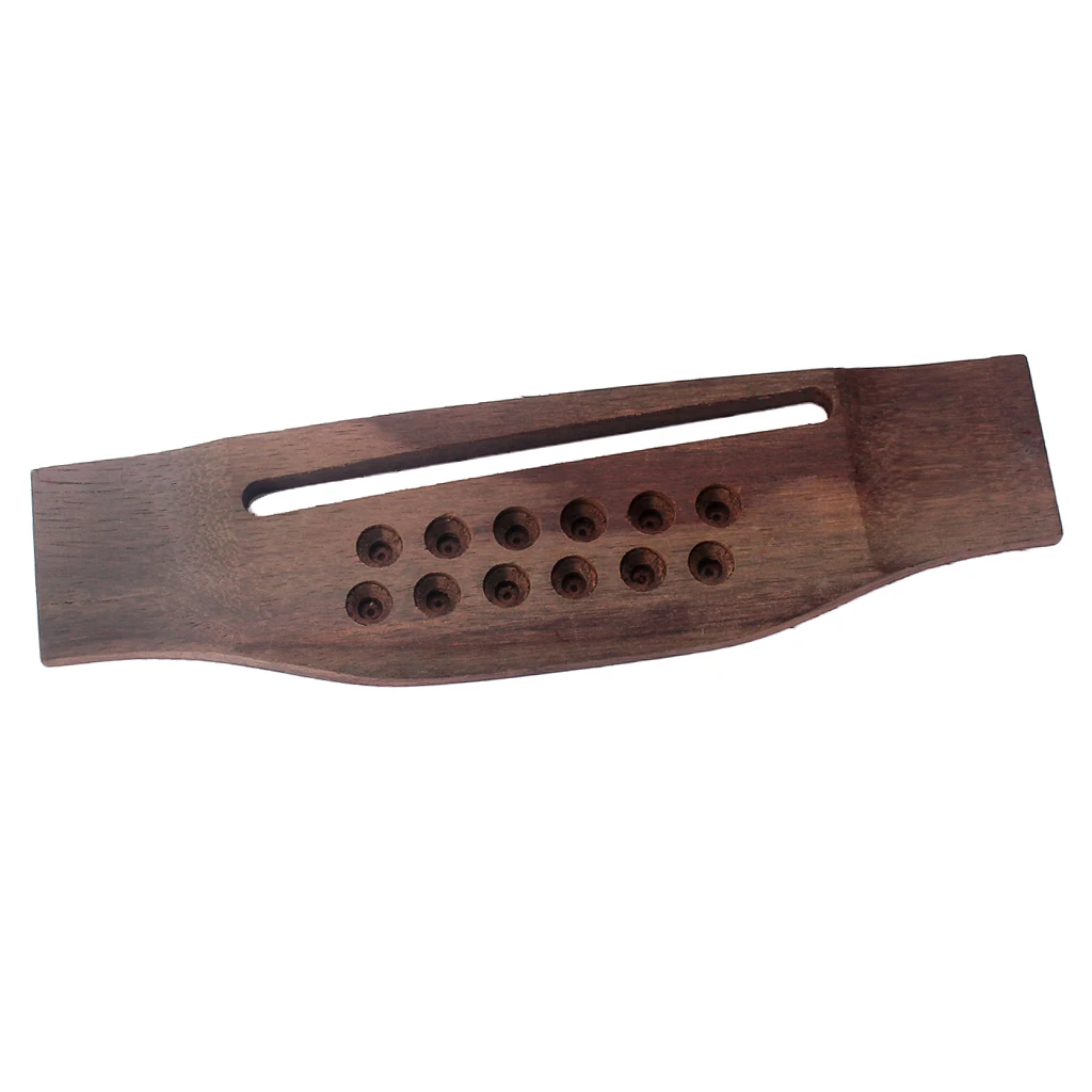 Durable Wooden Replacement 12-String Acoustic Guitar Bridge Through String Hole