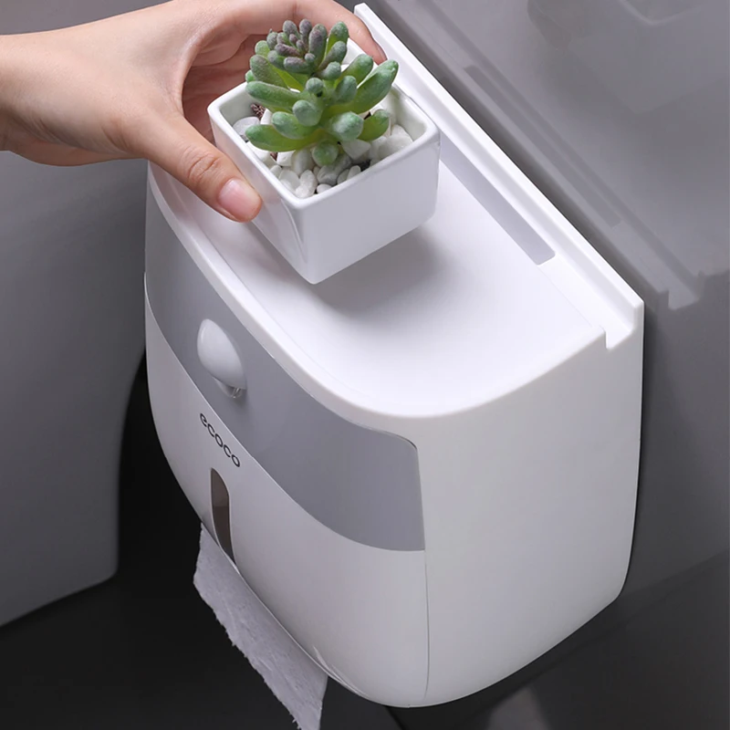 Креативный пластиковый держатель для туалетной бумаги для ванной комнаты, настенный держатель для туалетной бумаги, двухслойный диспенсер, коробка для хранения бумаги