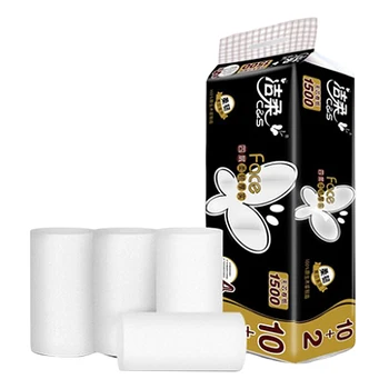 

12 Rolls Toilet Paper 4-Layer Bathroom Toilet Roll Paper Good Quality Paper Soft Hand Towels Household Kitchen Paper Towel