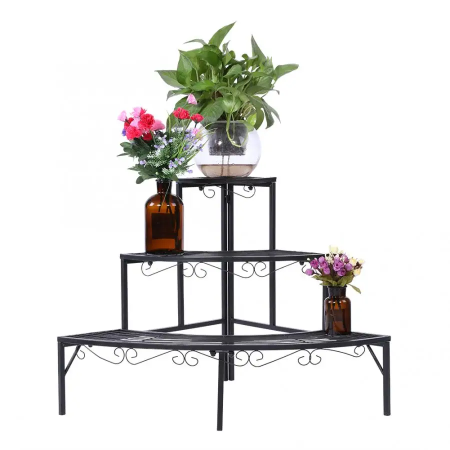 3 х уровневый черный Цвет заводской стенд ванная комната угловая полка металла