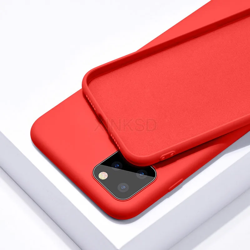 Жидкий силиконовый чехол для iPhone 11 Pro MAX 6S 6 Ультратонкий Мягкий чехол для iPhone 7 8 Plus X XR XS MAX чехол для телефона X чехол s - Цвет: Red